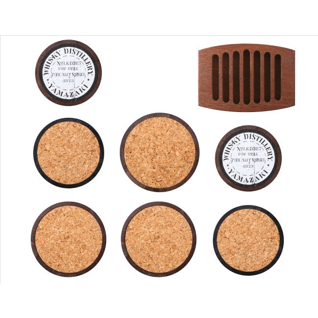 Suntory Good's Bar Barrel-shaped Cork Coasters (Set of 7)