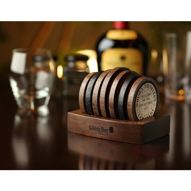 Suntory Good's Bar Barrel-shaped Cork Coasters (Set of 7)