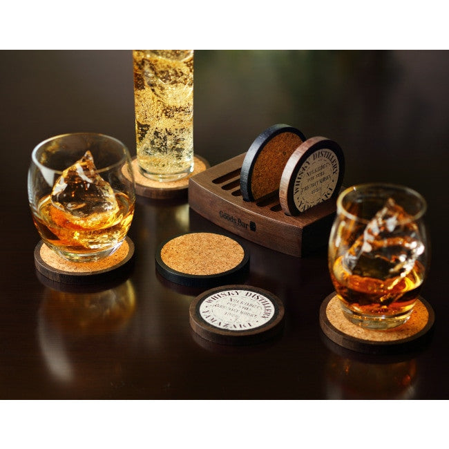 Suntory Good's Bar Barrel-shaped Cork Coasters (Set of 7)